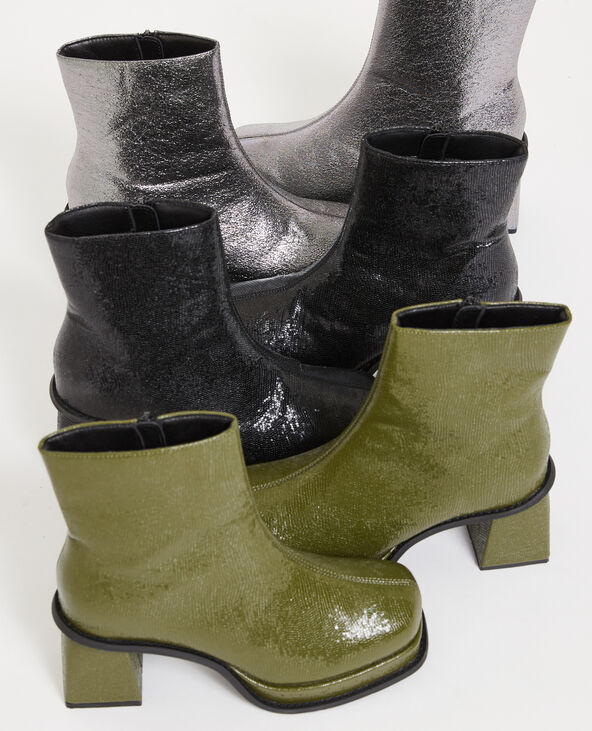 Boots bouts carrés semelles compensées vert olive - Pimkie