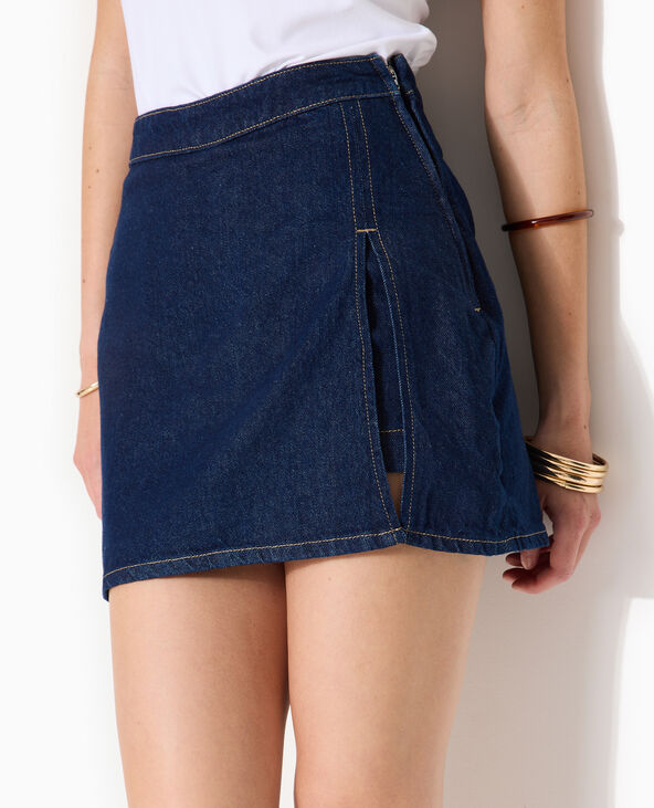 Jupe-short en jean bleu - Pimkie