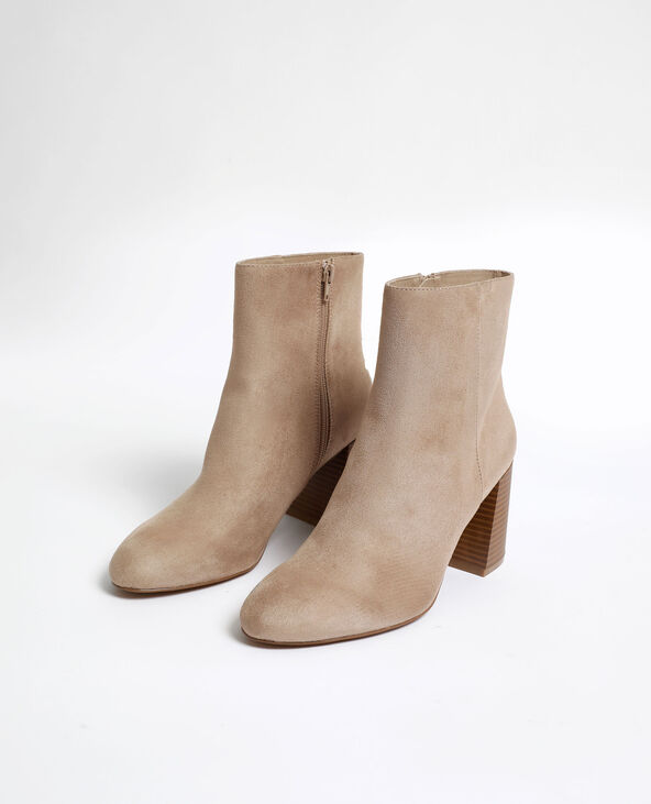 Bottines en microfibre beige - Pimkie