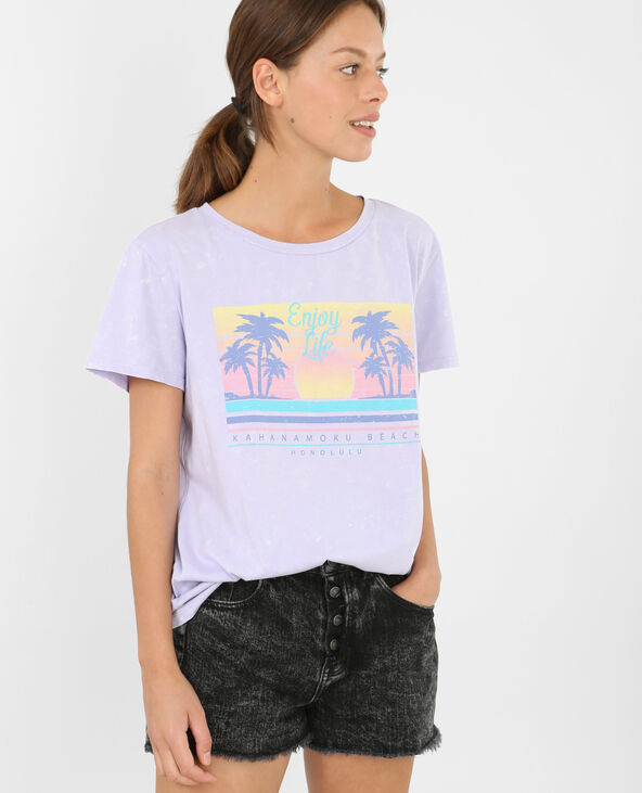 T-shirt imprimé Honolulu lilas - Pimkie