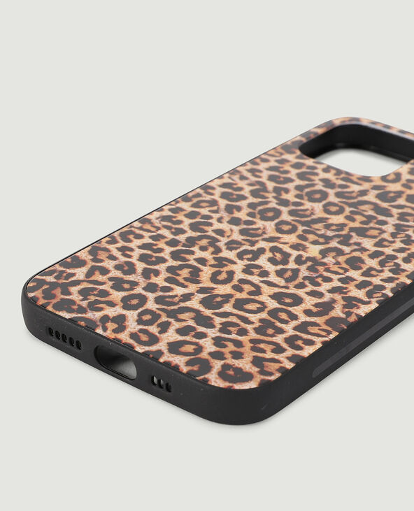 Coque iPhone en plastique rigide motif léopard marron - Pimkie