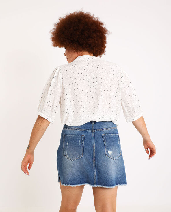 Chemise courte à pois blanc - Pimkie