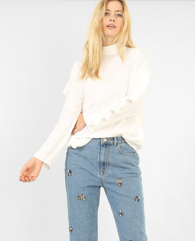 Blouse à volants blanc - Pimkie