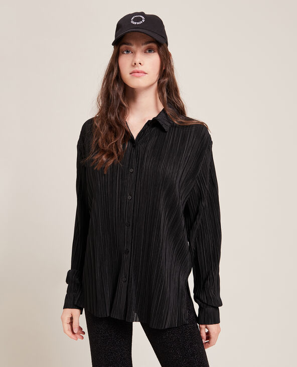 Chemise en plissé permanent noir - Pimkie
