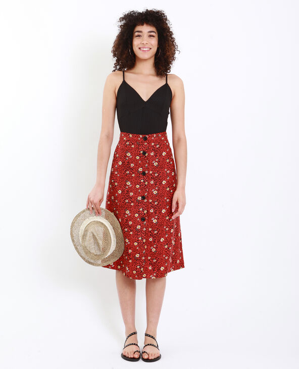Jupe midi leopard marron - Pimkie