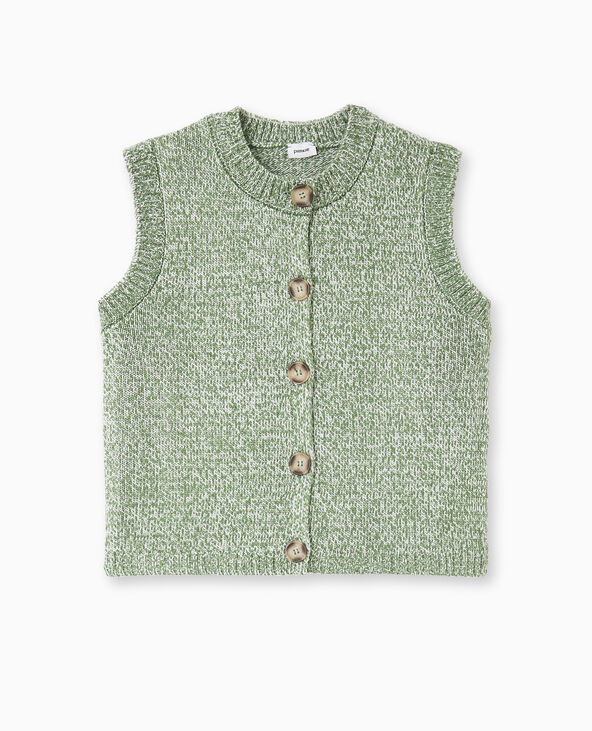 Gilet sans manches en maille moulinée vert kaki - Pimkie