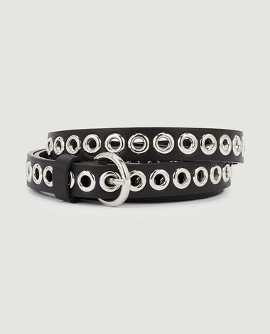 Ceinture double tour avec œillets métalliques noir - Pimkie