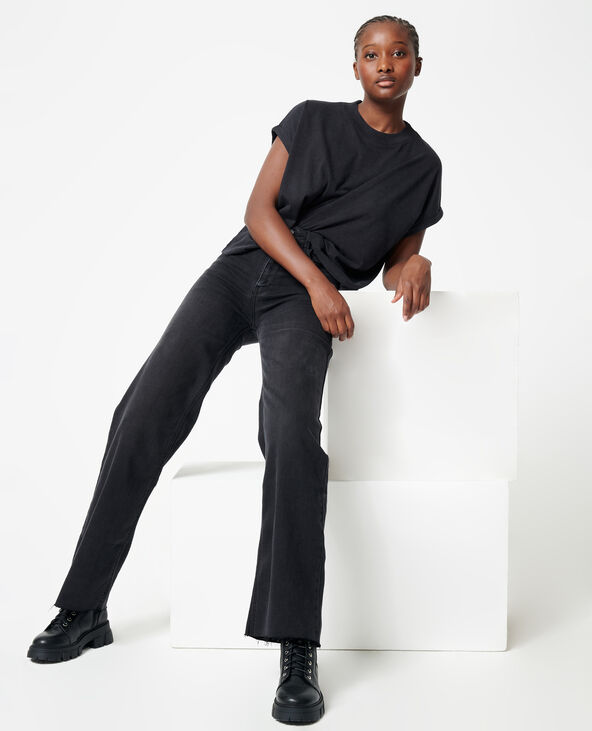 Jean straight taille haute noir - Pimkie