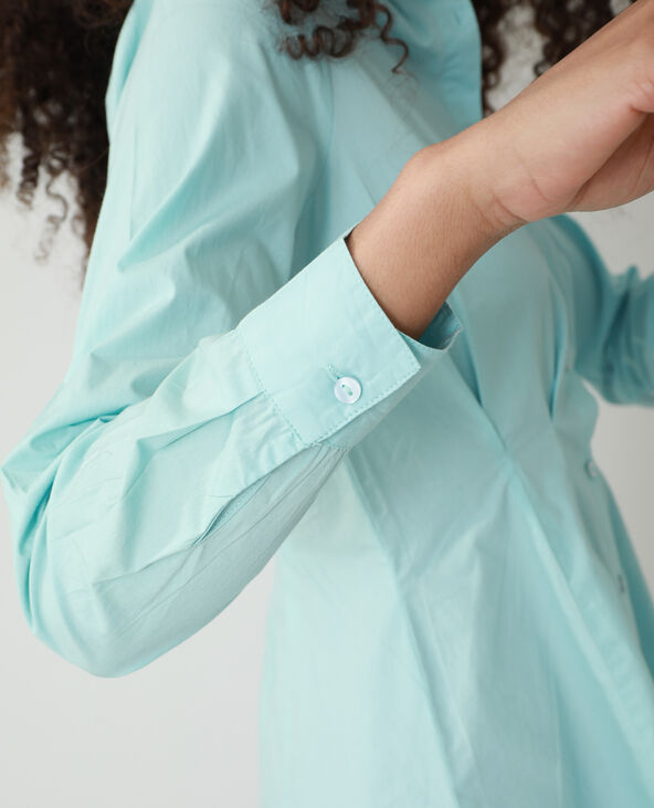 Chemise longue cintrée bleu turquoise - Pimkie