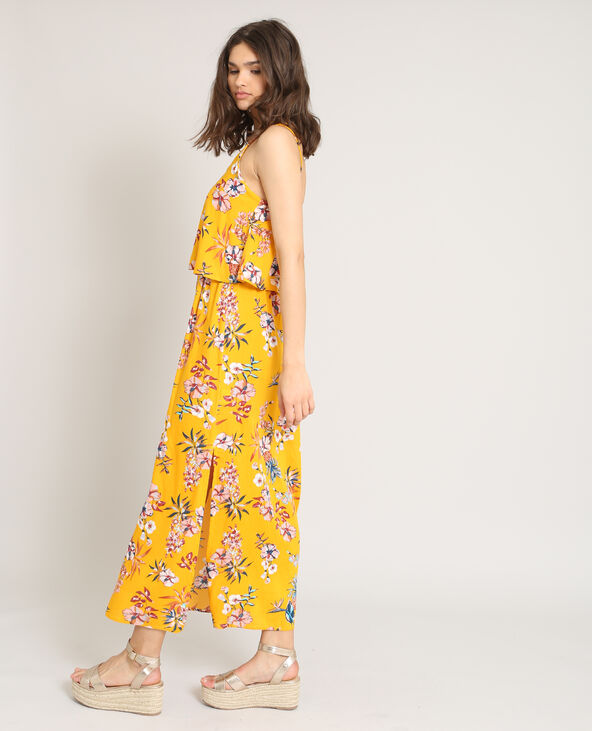 Robe longue à fleurs orange - Pimkie