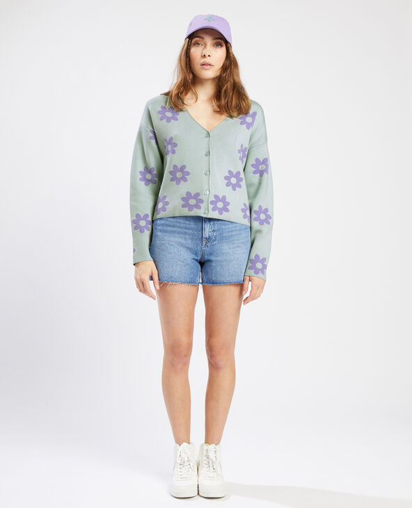 Gilet à fleurs bleu - Pimkie