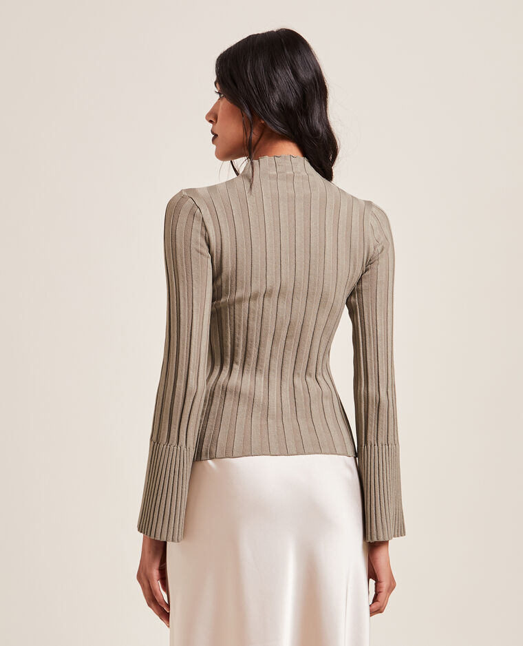 Pull fin en maille côtelée taupe - Pimkie