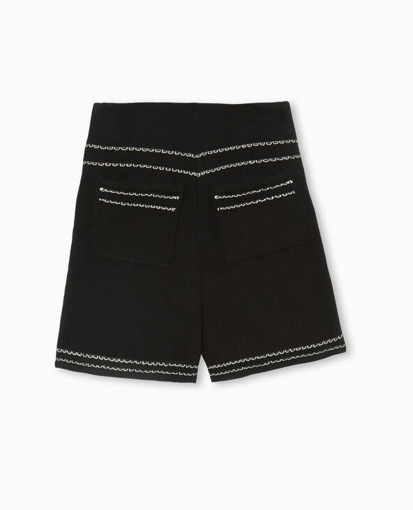 Short en maille avec détails contrastés noir - Pimkie