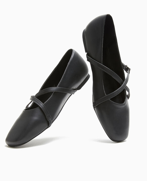 Ballerines avec brides croisées noir - Pimkie