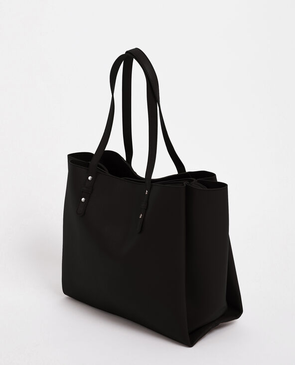 Sac cabas en faux cuir noir - Pimkie