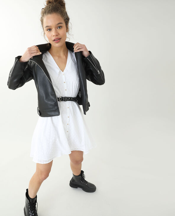 Robe à gros plumetis blanc - Pimkie