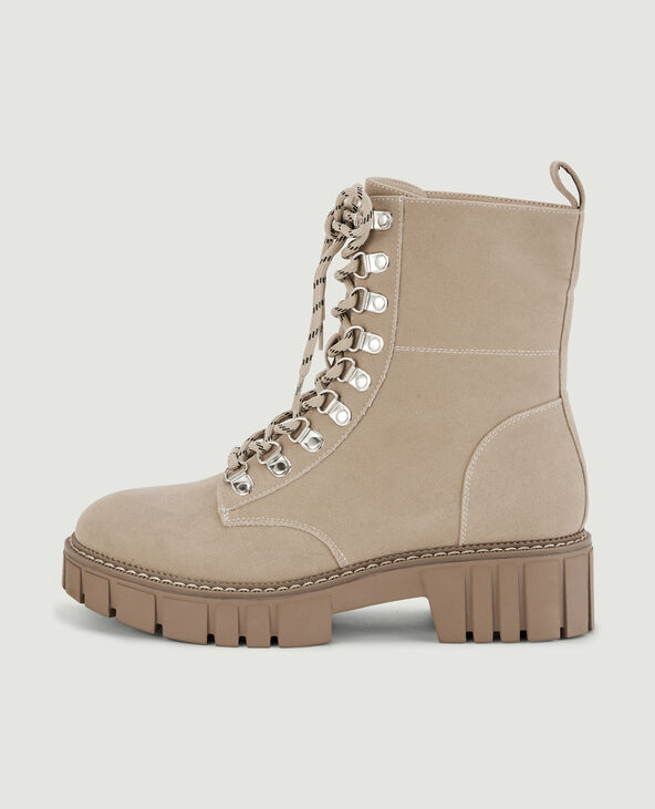 Boots à lacets beige - Pimkie