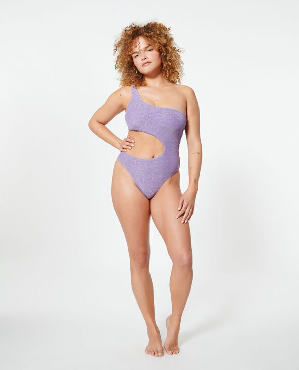 Maillot de bain 1 pièce asymétrique violet - Pimkie