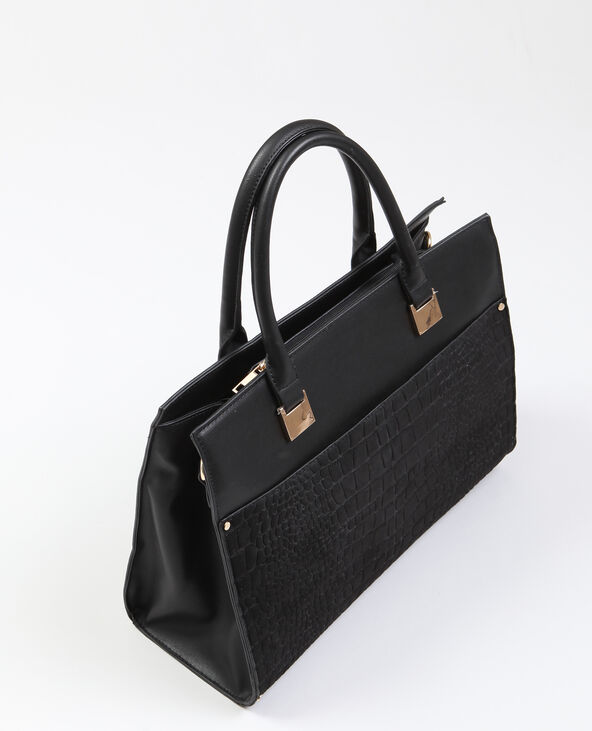 Sac à main croco noir - Pimkie