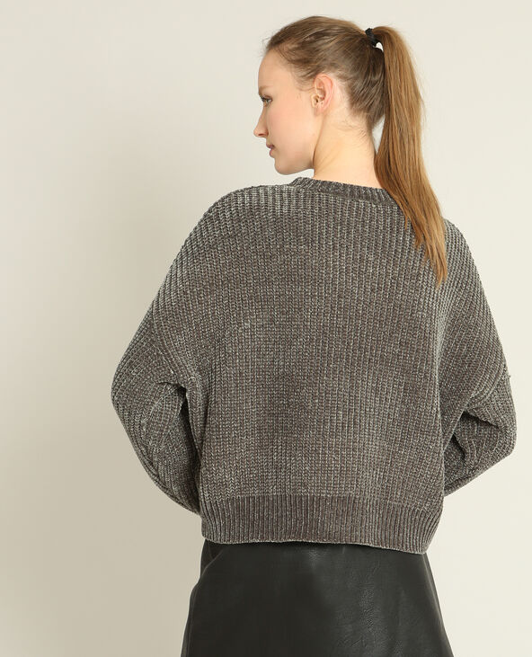 Pull en maille chenille vert foncé - Pimkie