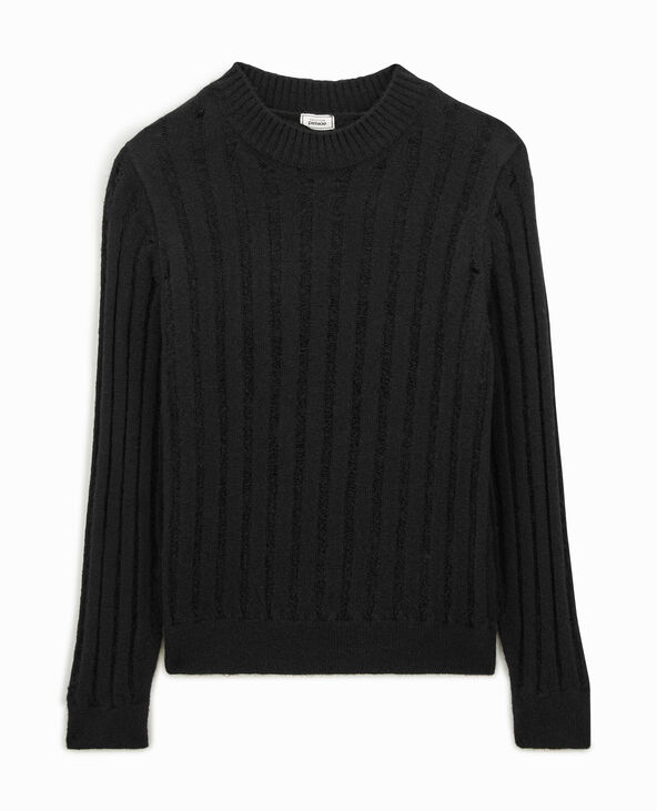 Pull en maille effet trashé noir - Pimkie