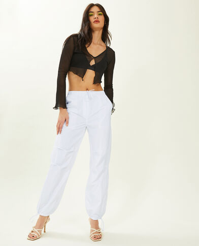 Pantalon parachute blanc - Pimkie