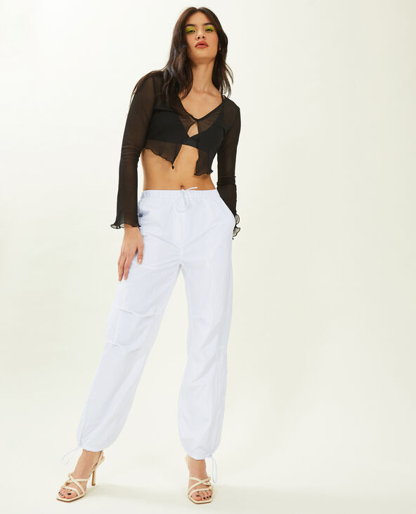 Pantalon parachute blanc - Pimkie