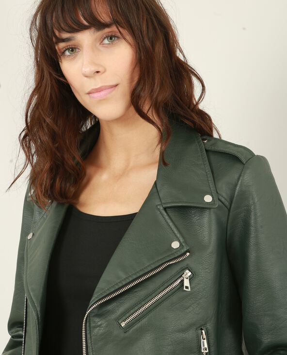 Veste biker vert foncé - Pimkie