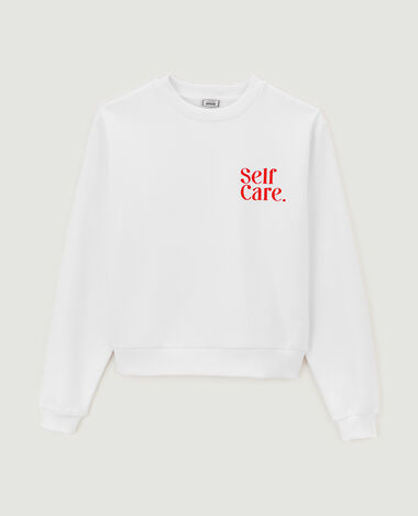 Sweat col rond avec print blanc - Pimkie