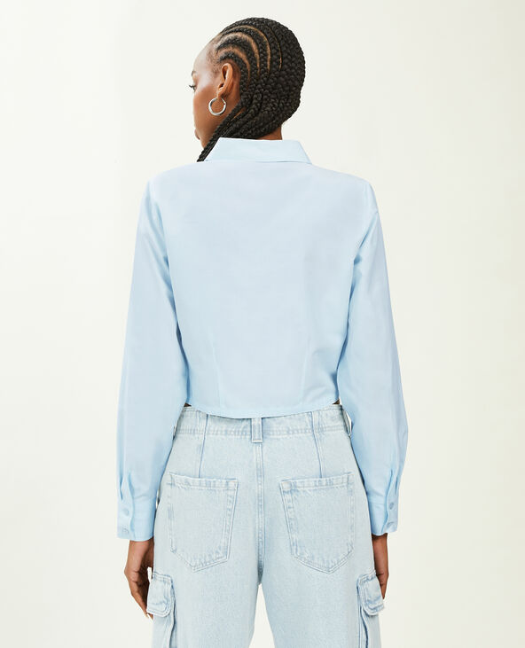 Chemise courte manches longues bleu clair - Pimkie