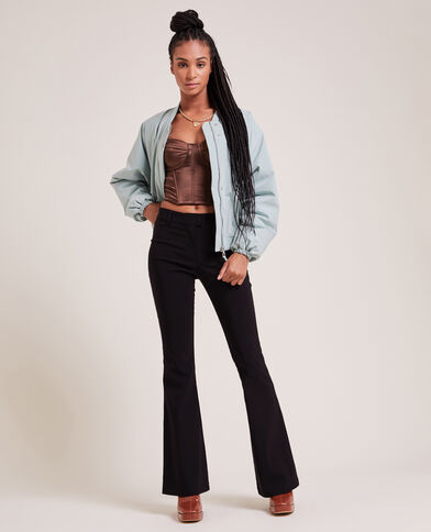 Pantalon flare taille haute noir - Pimkie
