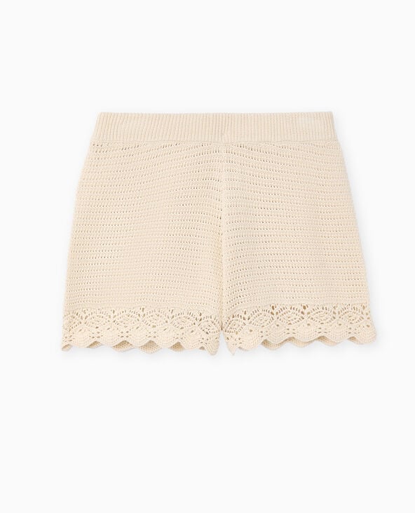 Short en maille ajourée façon crochet écru - Pimkie