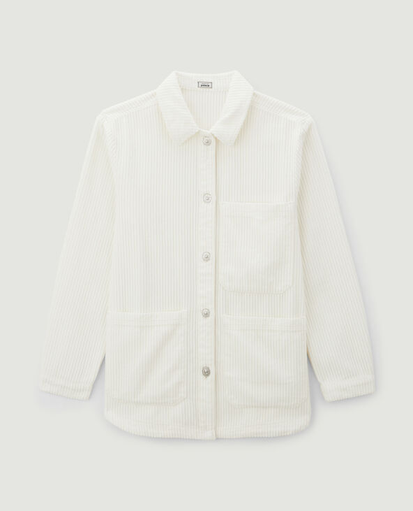 Surchemise en velours grosses côtes blanc - Pimkie