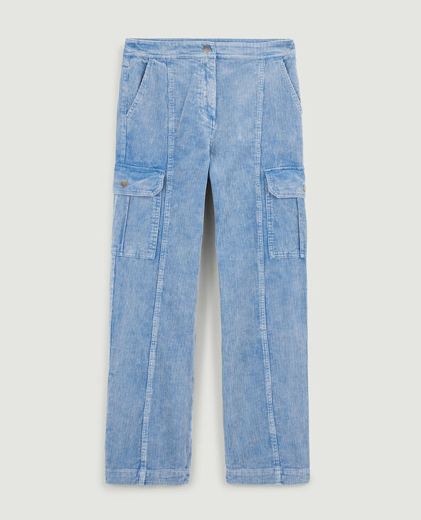 Pantalon battle en velours bleu - Pimkie