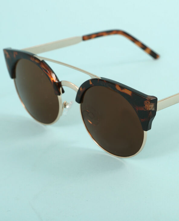 Lunettes de soleil avec pont et barre transversale marron - Pimkie