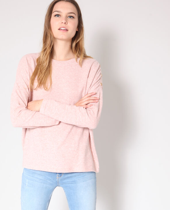 Pull à boutons rose clair - Pimkie