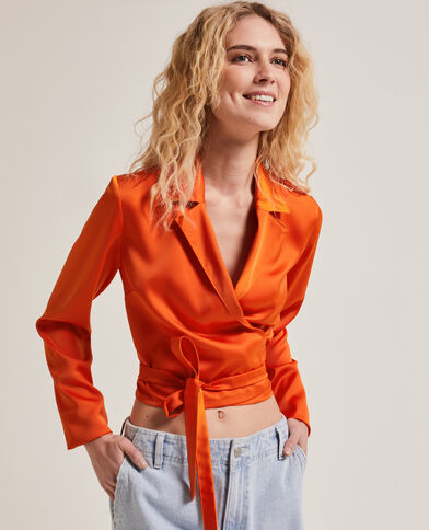 Chemise cache-coeur orange - Pimkie