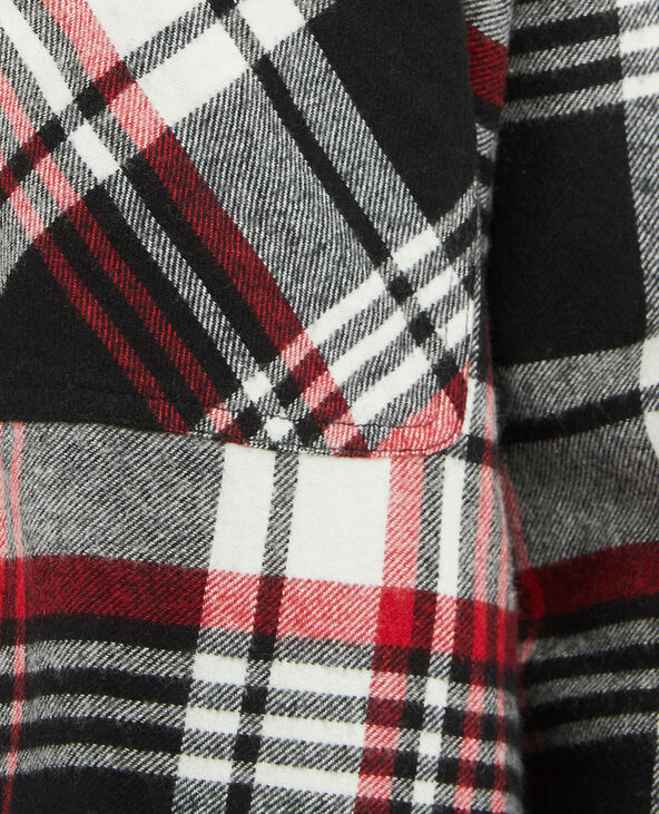 Chemise longue à carreaux gris - Pimkie