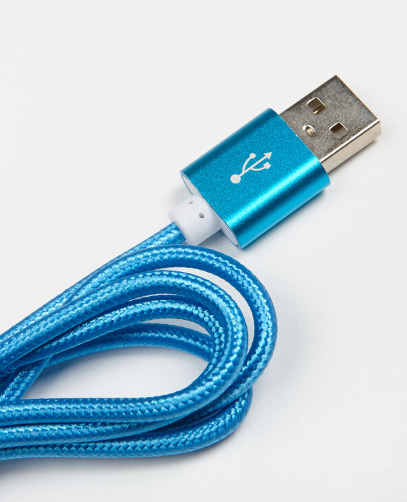 Câble compatible iPhone bleu électrique - Pimkie