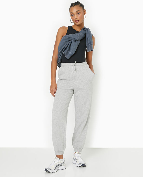 Pantalon de jogging en molleton gris chiné - Pimkie