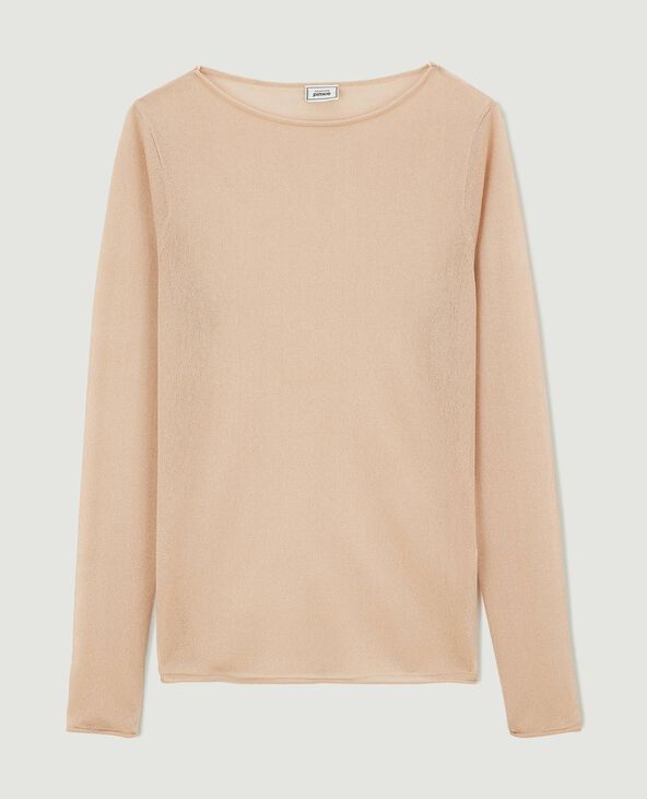 Top manches longues en maille transparente beige - Pimkie