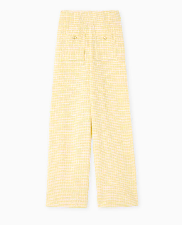 Pantalon en maille à carreaux jaune - Pimkie