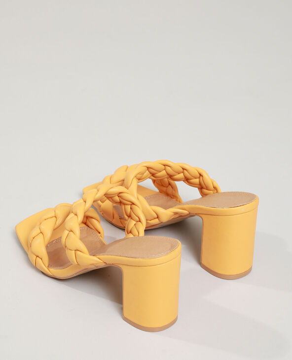 Mules à talons tressées orange - Pimkie