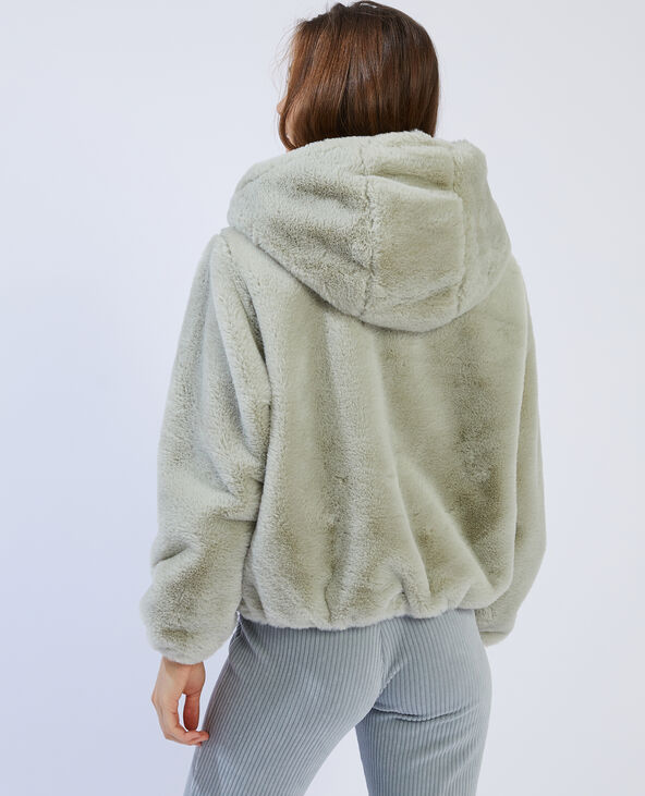 Blouson fausse fourrure vert clair - Pimkie