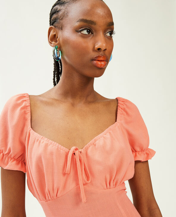 Robe courte dos-nu avec laçage rose - Pimkie
