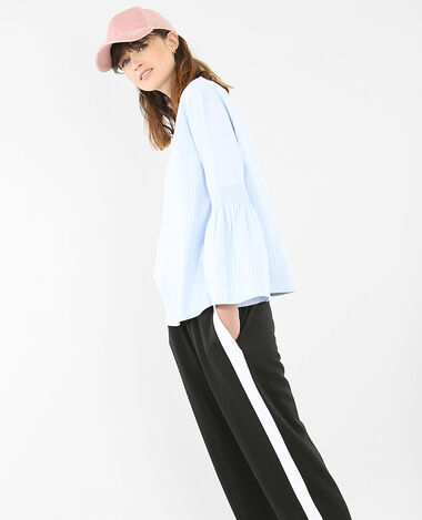 Blouse fines rayures Jean bleached - Pimkie