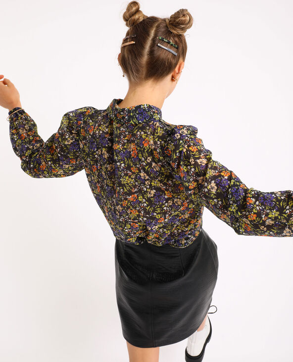 Chemise à fleurs noir - Pimkie