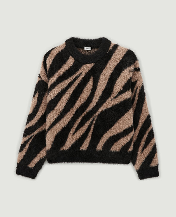 Pull en maille poilue noir - Pimkie