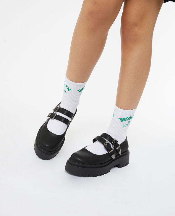 Babies avec 2 brides et semelles chunky noir - Pimkie