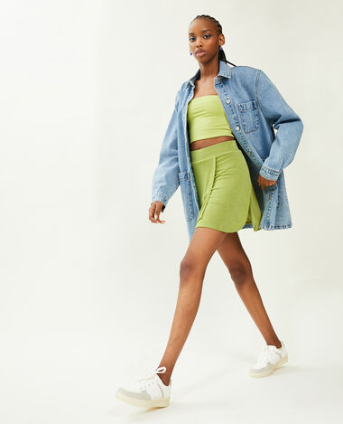 Jupe-short en tissu fluide vert kaki - Pimkie